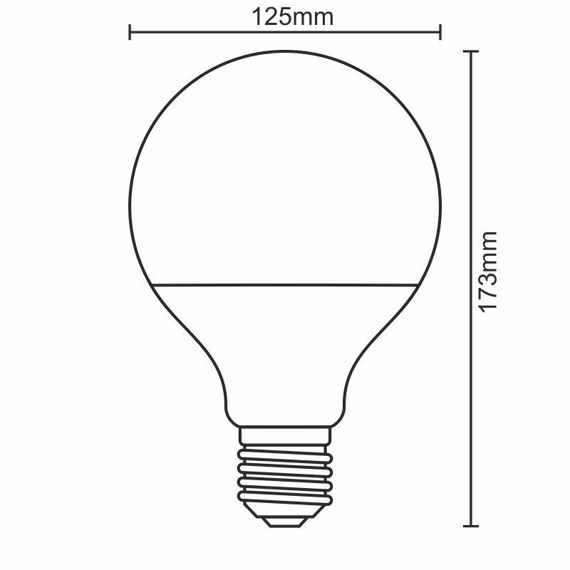 LED žiarovka 20W - G125 / E27 / SMD / 4000K - ZLS924