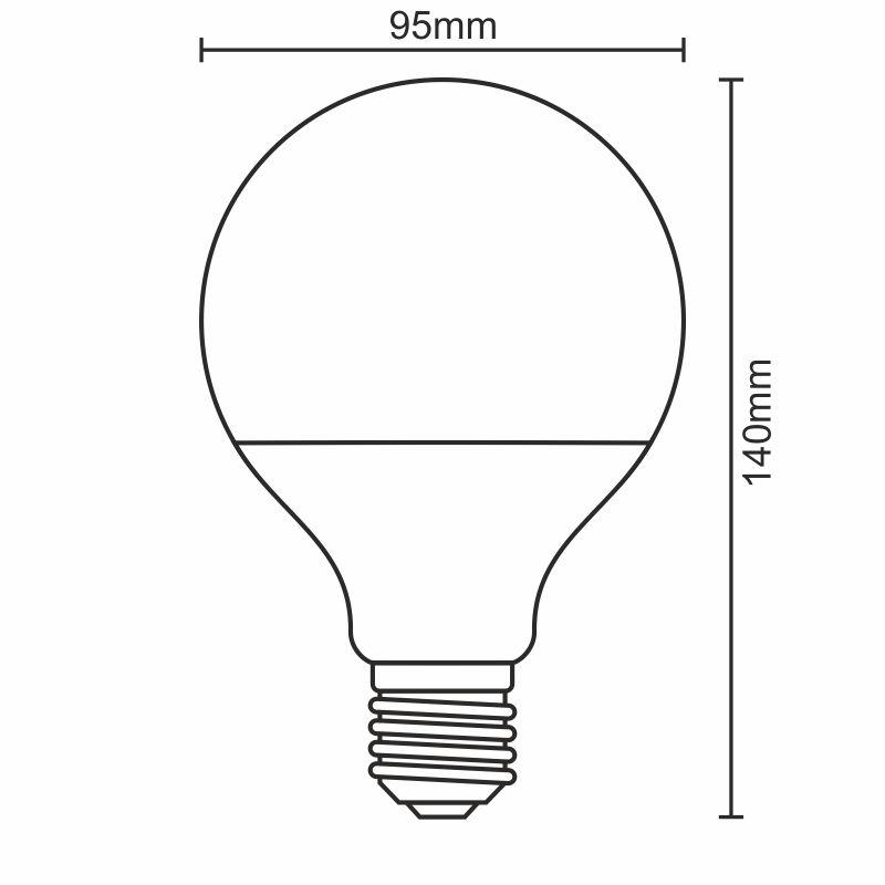LED žiarovka 18W - G95 / E27 / SMD / 3000K - ZLS912