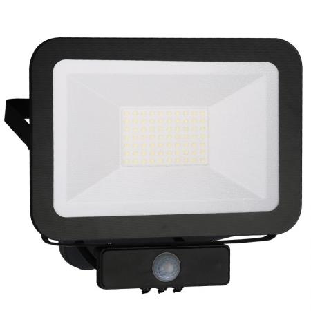 LED HQ reflektor 50W+PIR IP65 senzor/4000K/BK/PS - LF2024S