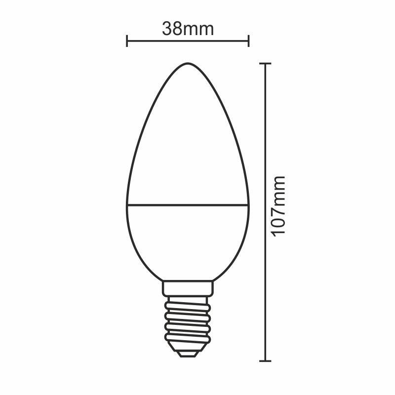 LED žiarovka 8W - C37 / E14 / SMD / 4000K - ZLS724